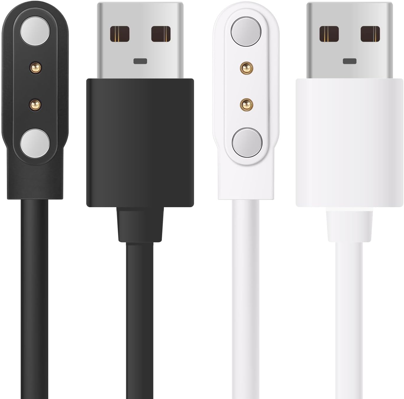 2 Pack Smart Watch/Smart Glasses/Smart Helmet‌ Magnet Charging Cables, 2Pin 4mm, Compatible with Cillso, Da Fit, Nerunsa, Radley, Reflex active, Ruimen, Soudorv