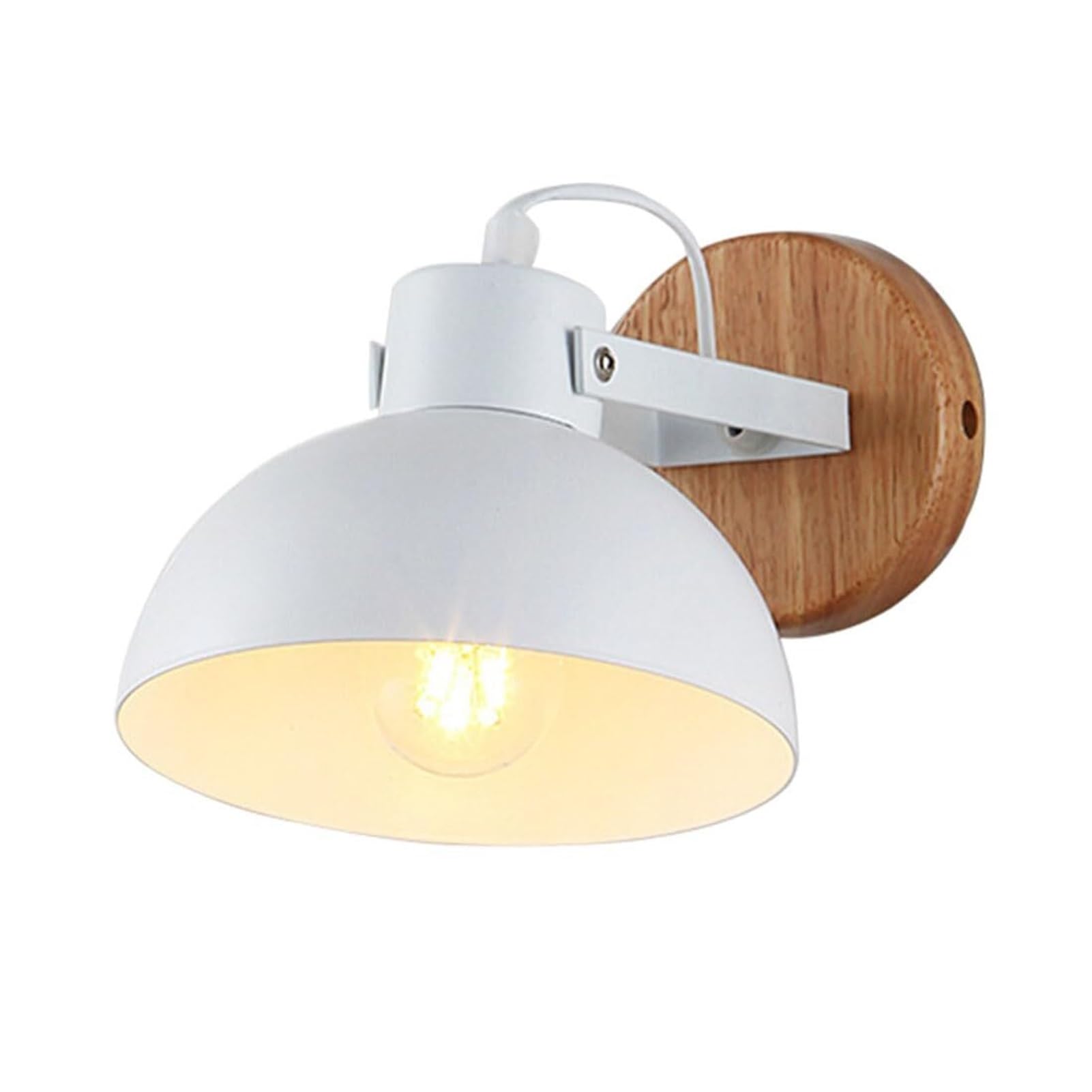HUAYUSEDF Simple Nordic Iron Bell Up Down Adjustable Wall Sconce for Bedroom Kitchen Living Room Hallway Bookcase(White)