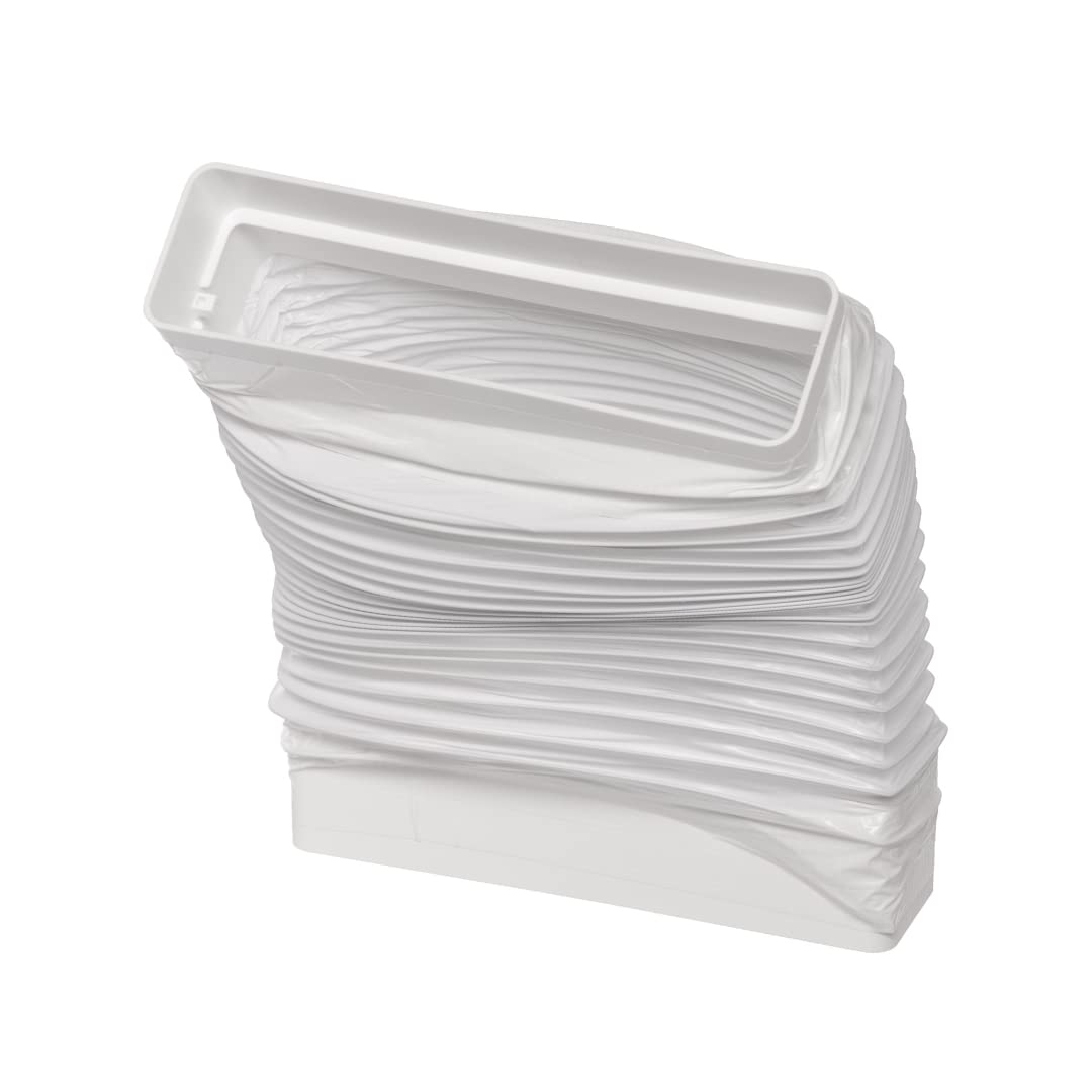 220 x 55 mm długość 50 cm prostokątny elastyczny wąż kanałowy - biała plastikowa wygięta PCW