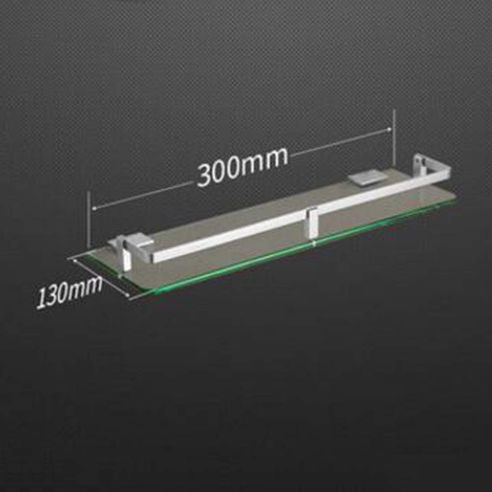 Scaffali da bagno squisiti Scaffali da bagno, Scaffale da bagno Angolo doccia, Scaffale rettangolare a parete trasparente Scaffale in vetro impermeabile 7 dimensioni Bagno, Lunghezza 30 cm, Lunghezza