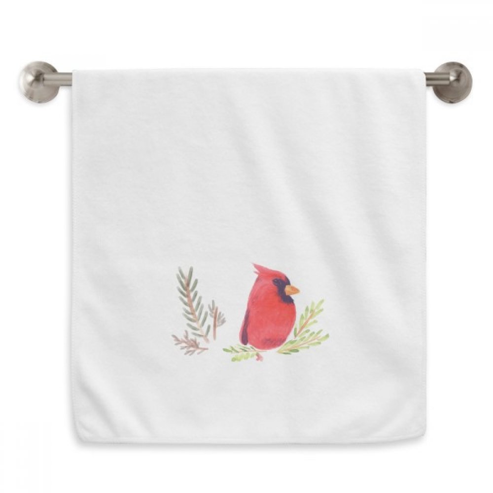 Serviette Oiseau Magpie Rouge en coton blanc doux 33x74 cm pour le bain quotidien