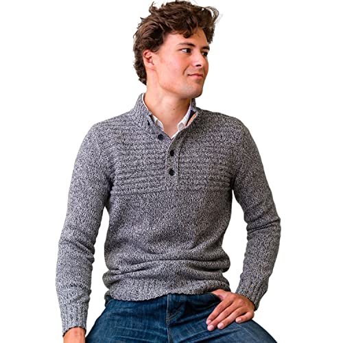 Hope & Henry Men's Long Sleeve Mock Neck Sweater Grey #TOP24