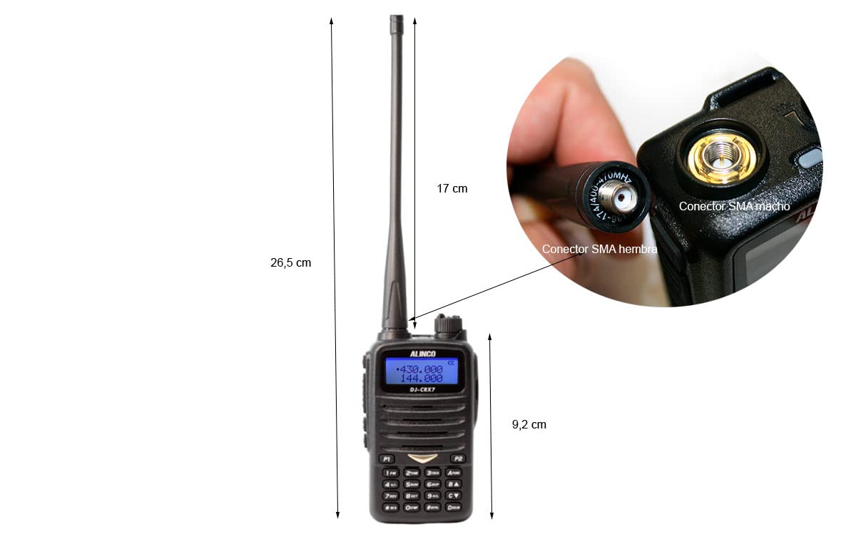 Emisora ​​de Radio portátil VHF/UHF Alinco DJ-CRX-7, Radio FM, batería de 1800mAh, Talk Around, BCL, Tot, DTMF, CTCSS, DCS