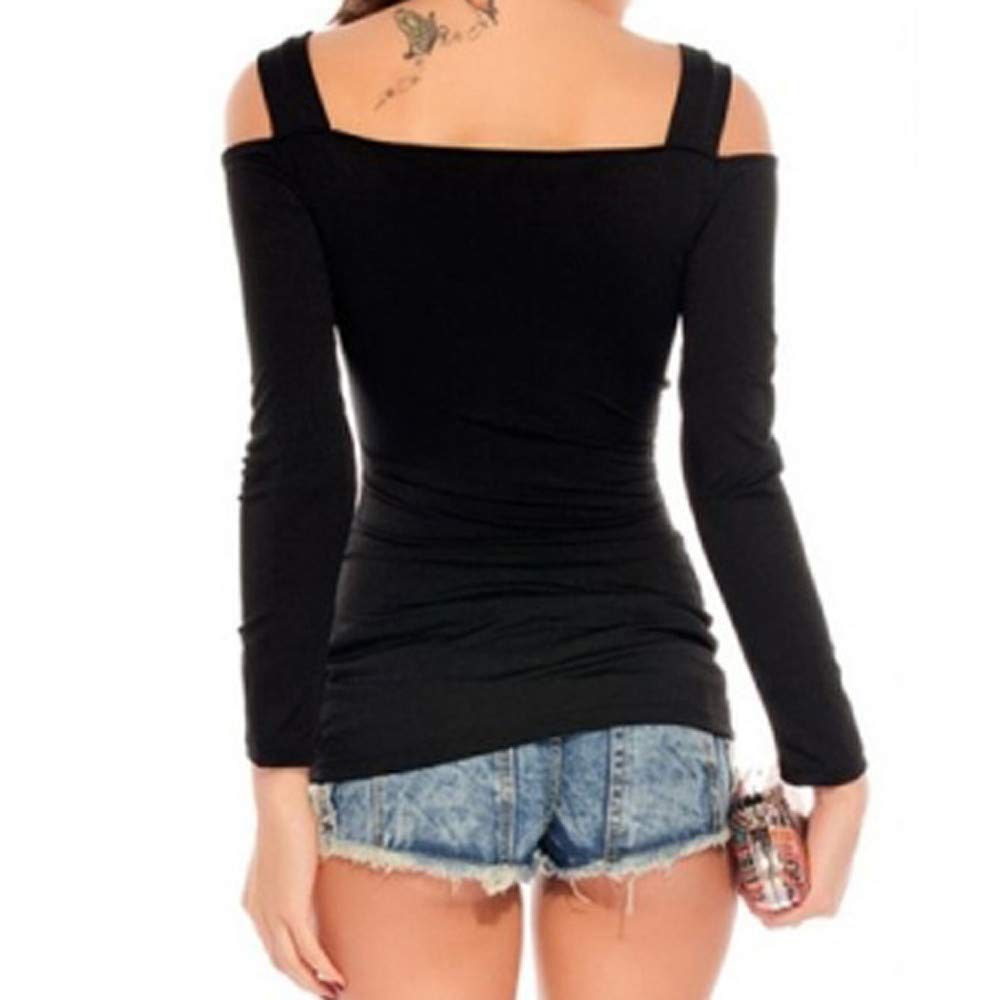 Yowablo Women's Long Sleeve Strapless Round Neck Fashion Blouse Tops Corset for Women