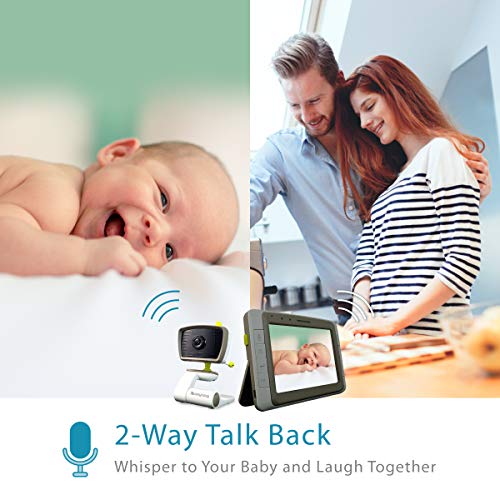 Moonybaby Split 50 Baby Monitor with 2 Cameras and Audio, Large Display with Wide View, Screen Split, Auto Night Vision and Zoom, Sound Activated, Temperature Alert, 2-Way Talk, Range up to 1000ft Moonybaby Split 50 Baby Monitor with 2 Cameras and Audio, Large Display with Wide View, Screen Split, Auto Night Vision and Zoom, Sound Activated, Temperature Alert, 2-Way Talk, Range up to 1000ft