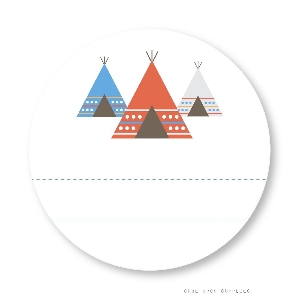 Southwestern Tribal Party Stickers with Blank Space by Once Upon Supplies, Round Labels, Canning Jar Labels, Party Favor Seals, 2 Inches, 40 Pcs