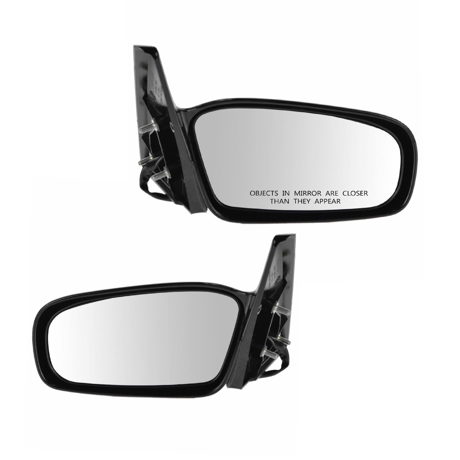 TRQ 2 Piece Driver and Passenger Side Mirror Assembly Set Electric Adjustment Non-Heated No Memory Black Compatible with 2001-2005 Chrysler Sebring