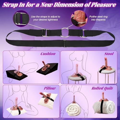 Image of Thrusting Dildo Vibrator Riding Sex Toy for Women - 10 Vibrations & 7 Thrusting Modes, Includes Adjustable Strap Harness, Heating Wearable Dildo for G Spot & Anal Pleasure, Adult Toys for Couples