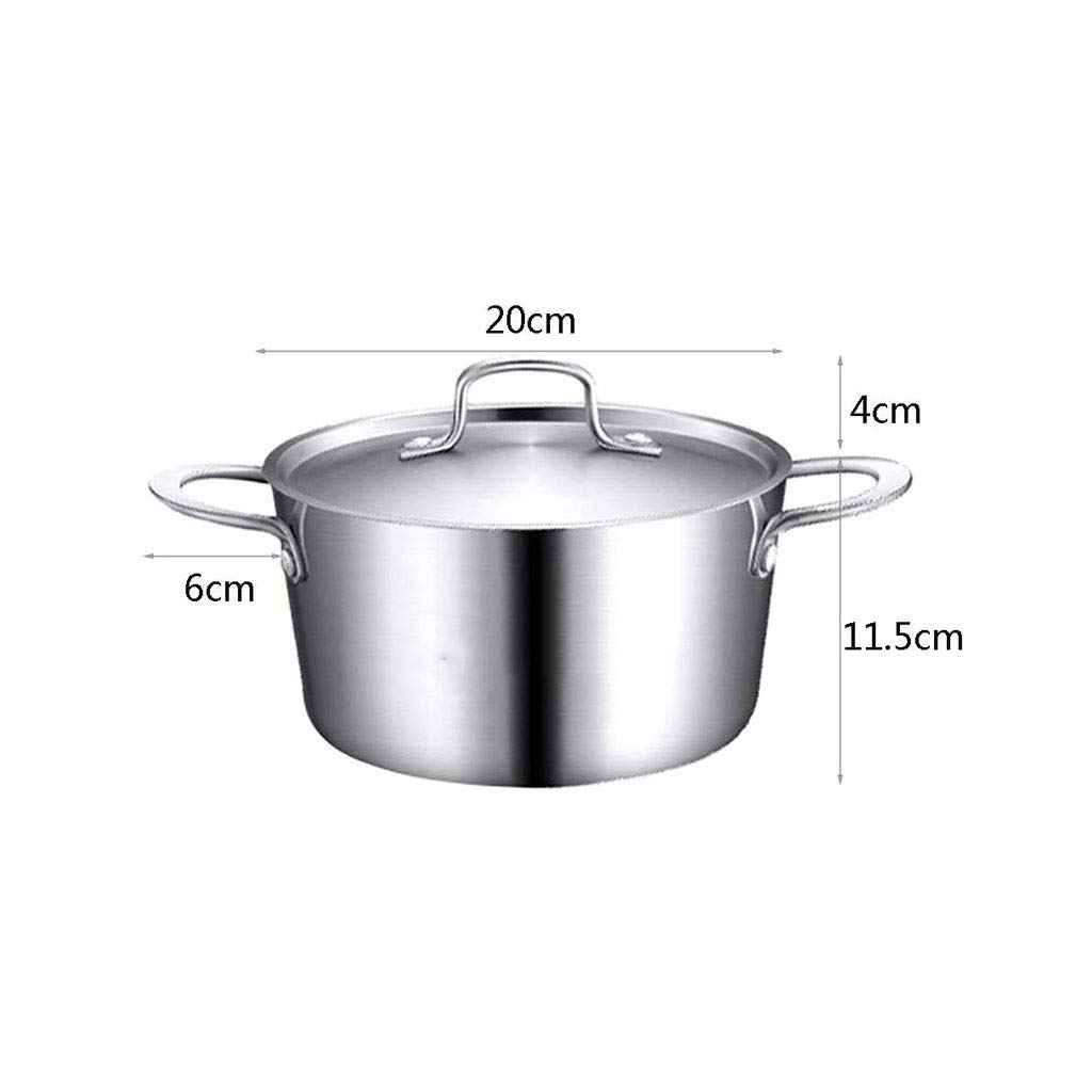 Acier Inoxydable Stockpot Induction Professionnelle sûre Casserole en Acier Inoxydable avec Couvercle - Couvercle en Acier Complet