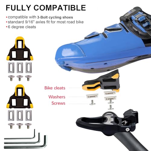 Road Bike Clipless Pedals Matte Black