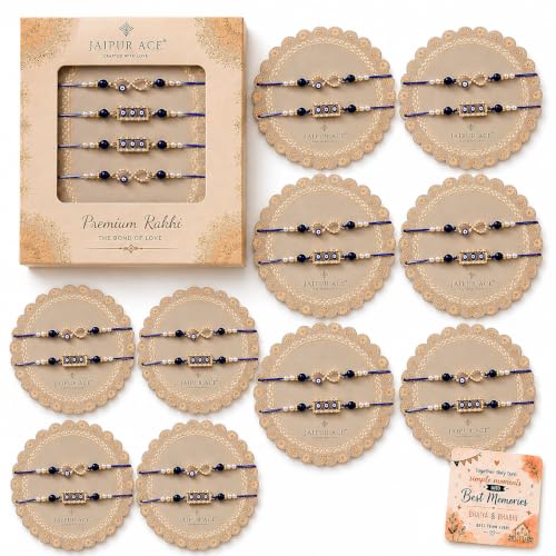 Image of JAIPUR ACE Rakhi Gift Combo for Brother Bhabhi and Kids with Raksha Bandhan Greeting Card and Roli Chandan, Lumba Rakhi Premium Unique Gifts hamper