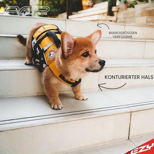 EzyDog Schwimmweste Hund - DFD Hundeschwimmweste - Schwimmwesten für für Kleine, Mittelgroße und Große Hunde - Rettungsweste mit Griff und Reflektoren, Größenverstellbar (XL, Rot)