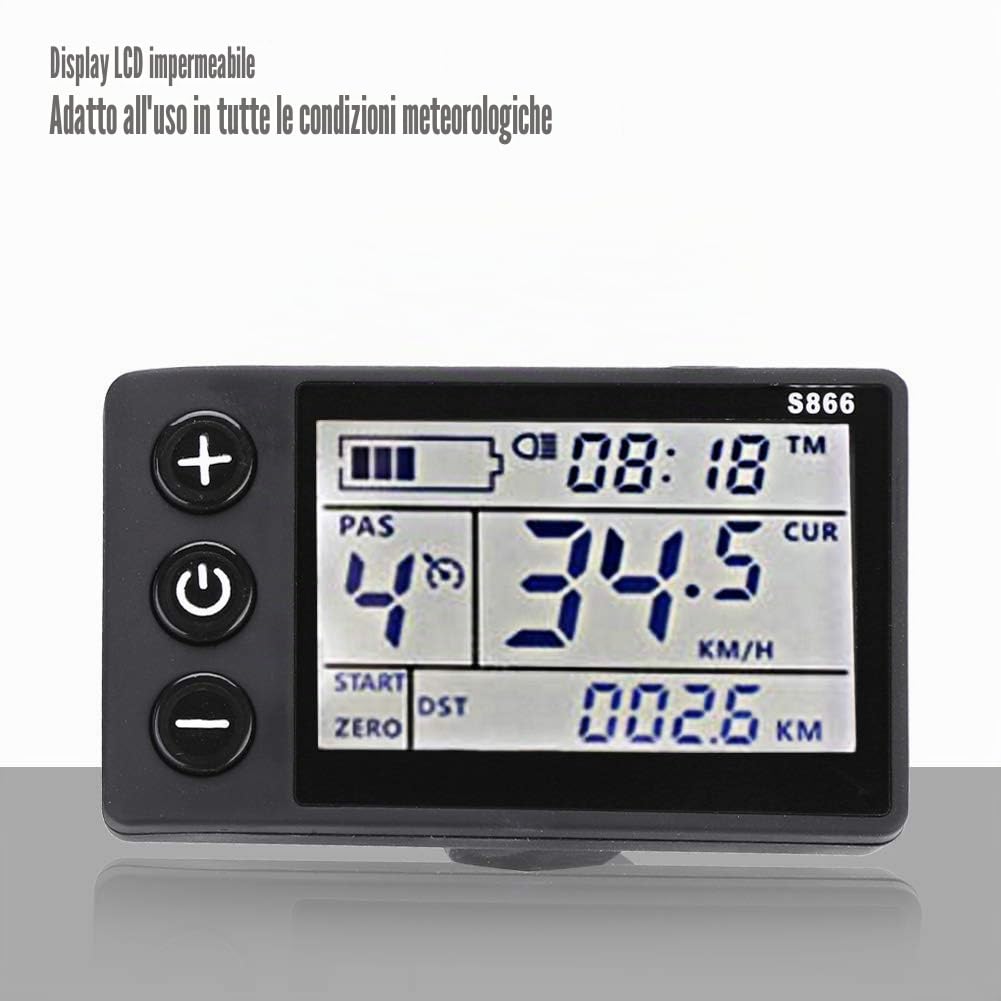 Controller Motore Kit Controller Senza spazzole per Pannello Display LCD Impermeabile per Scooter Elettrico per Bici elettriche(24V/36V 350W)