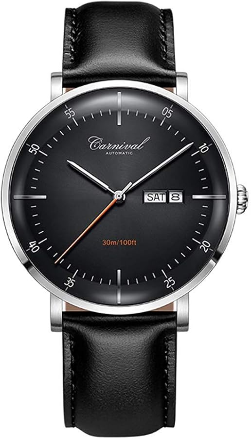 42 mm Men's Automatic Wrist Watches Stainless Steel and Black