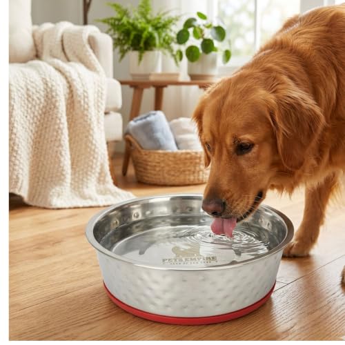 Image of Pets Empire 1600ml Stainless Steel Dog & Cat Food Water Bowl with Anti-Skid Base