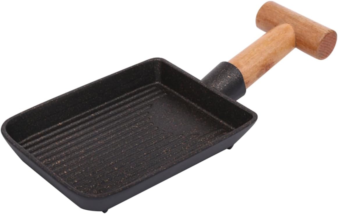 PRETYZOOM Non-Stick BBQ Roasting Frying Plate Thickened Aluminum Teppanyaki Pan Reusable Shovel Shaped Grill Cookware for Outdoor Cooking