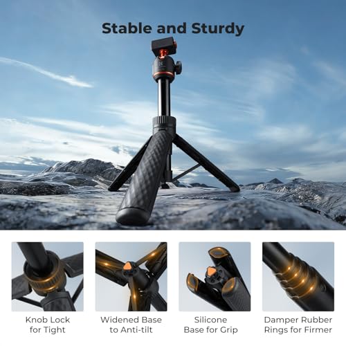 Image of K&F Concept Magnetic Quick Release Tripod Compatible with Insta360 Ace Pro 2, 26 inch Tap-Open Tripod 360 Ball Head Extension Rod Table Portable Handle Grip Selfie Stick for Insta360 X5, Vlogging Stand