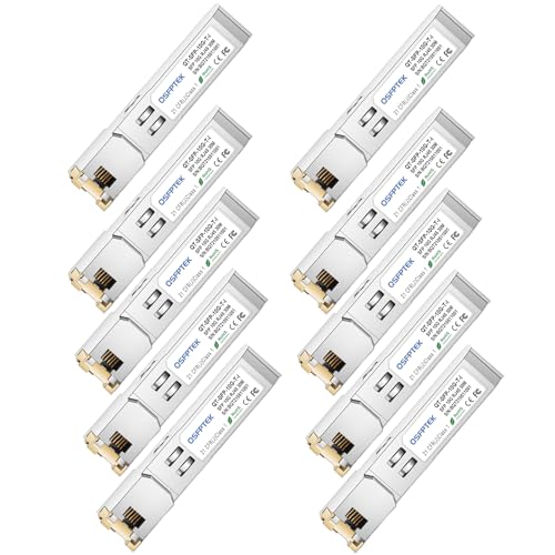 Image of QSFPTEK 10GBASE-T SFP+ to RJ-45 Industrial Grade, 10Gbe SFP Copper Ethernet Module Networking Transceivers mini gbic Compatible SFP-10G-T-S-I, -40~85C, 30m, Other Open Switch, 10pcs