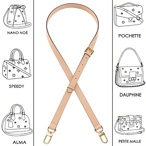 Vachetta Leather Strap Adjustable Crossbody Strap for Small Bags Pochette Mini NM Eva Favorite PM MM Nano Speedy3