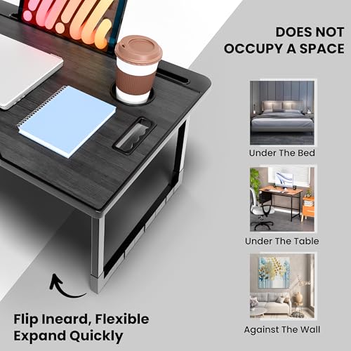 Image of Study Table Bed Table Premium Laptop Table /Foldable and Portable Wooden /Writing Desk for Office /Home /School (CTD Black)