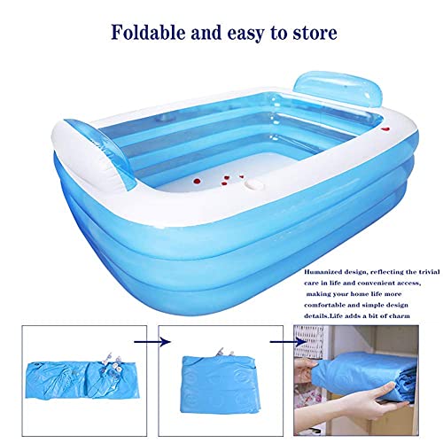 FHISD Aufblasbarer Pool Großer Garten rechteckiger aufblasbarer Familien-Planschbecken – Bild 6