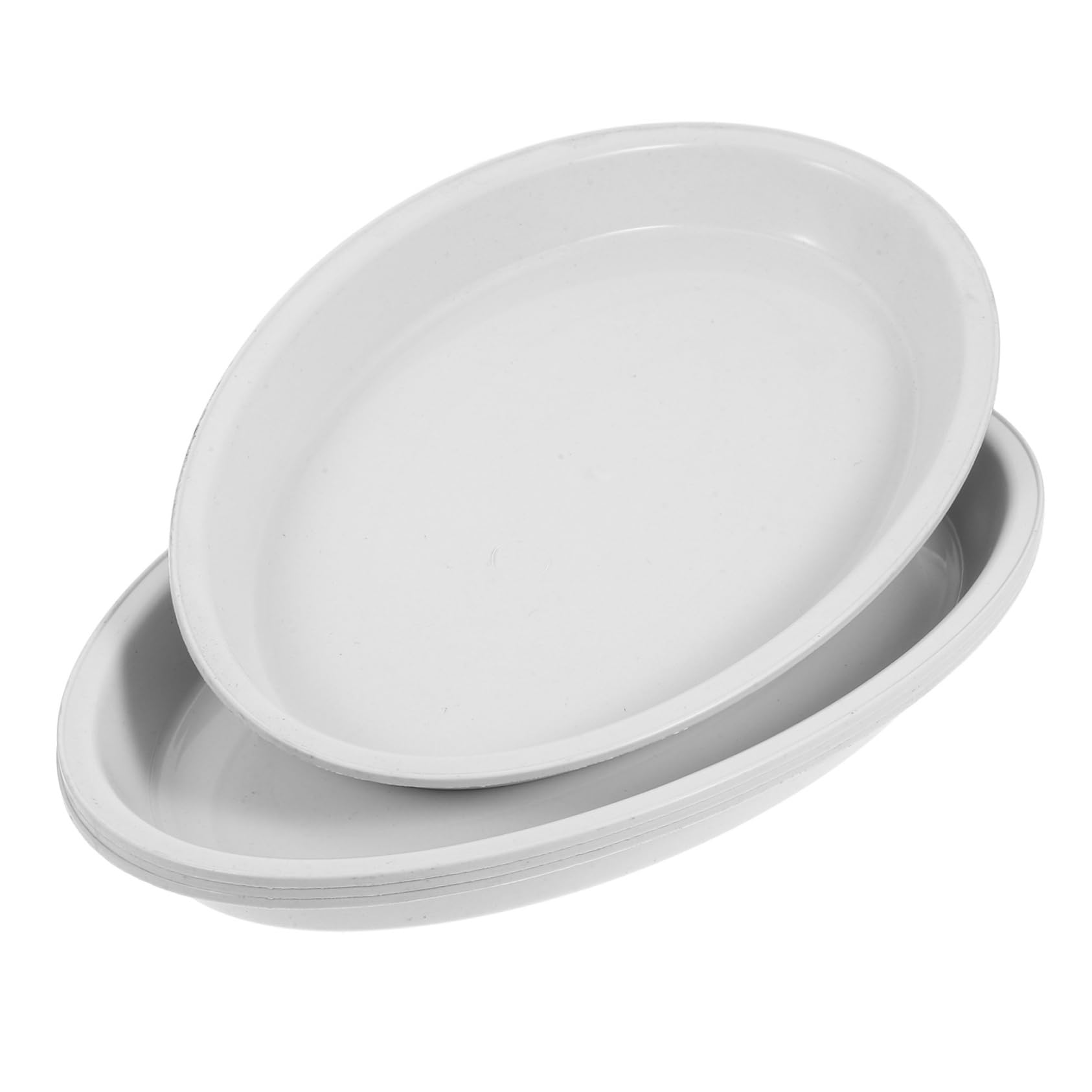 Parliky 4pcs Oval Plant Saucers Made of Sturdy Pp Plastic, Resistant to Deformation and Versatile Use, for Flower Pots in Offices and Living Rooms Elegant and Aesthetically Pleasing