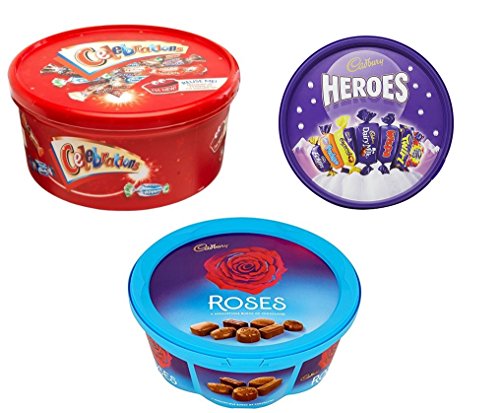 Price comparison product image Cadbury Chocolate Tub Triple Pack Heroes Celebrations Roses Selection