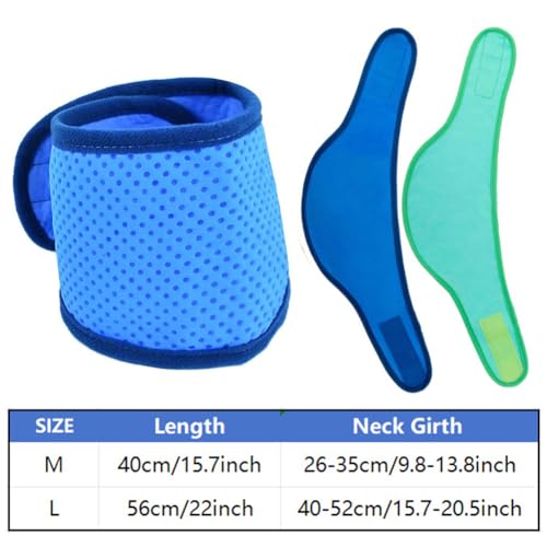 2 Stück Hund Kühlende Bandana, Verstellbare Atmungsaktive EIS-Halsband Schal für Sommer Hitze, Verhindert Überhitzung Sommer Unentbehrlich für Outdoor-Abenteuer(L)