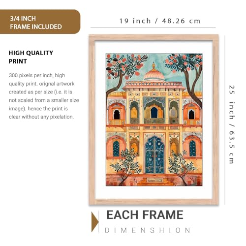 Image of kotart Madhubani Art Wall Painting Traditional Home Decoration With Frame For Living Room Bed Room Hotel Wall Decor Digital Reprint (19x25 inch)