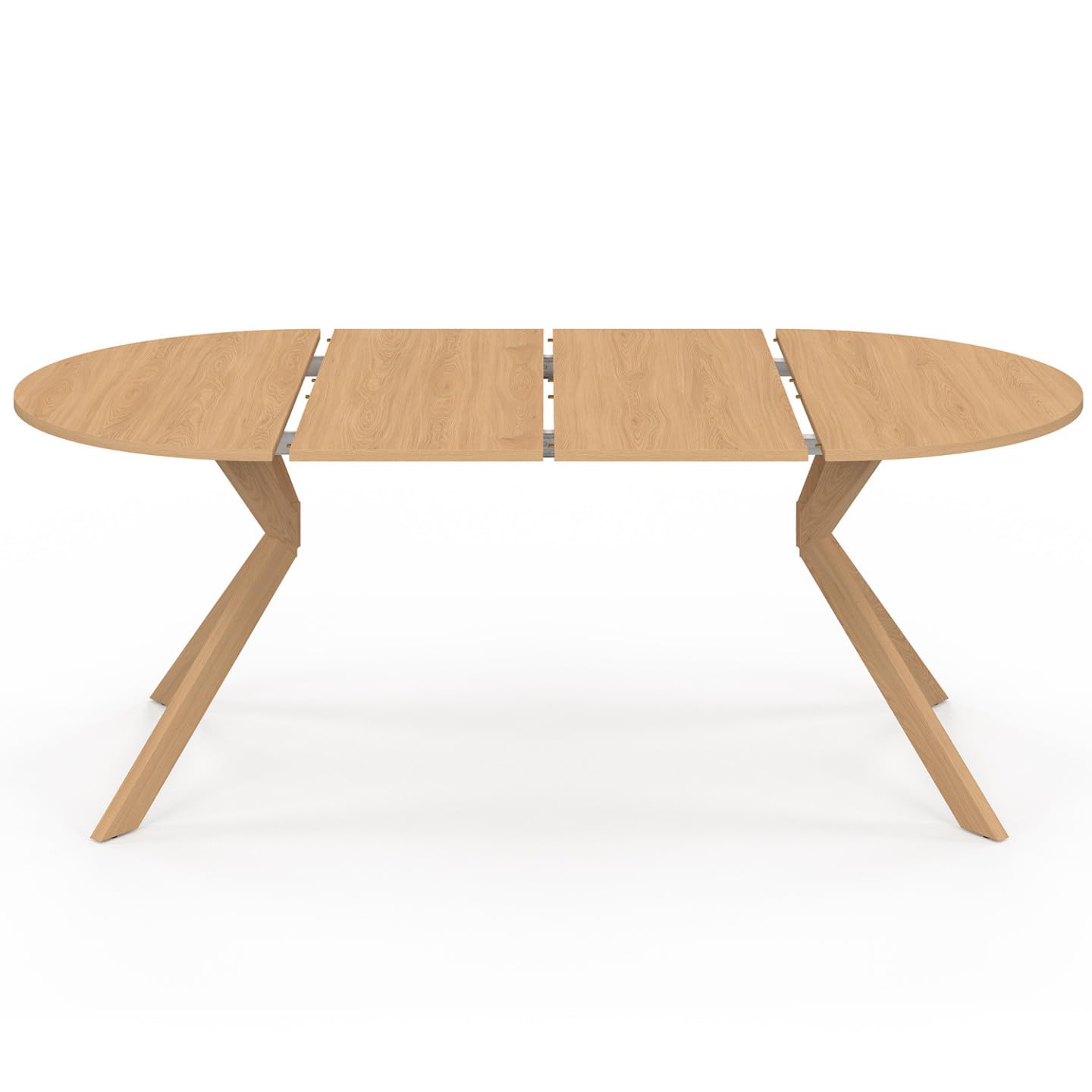 IDMarket – Mesa de comedor extensible redonda Alix 110-200 cm, madera efecto haya