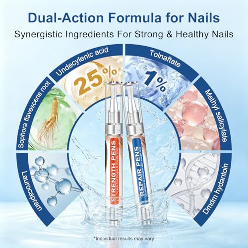 Image of Toenail Fungus Treatment Extra Strength - Fungi Nail Pen, 25% Undecylenic Acid, Fungal Nail Repair Kit for Damaged, Discolored, Yellow,Ingrown, Foot Repair Nails 5PCS