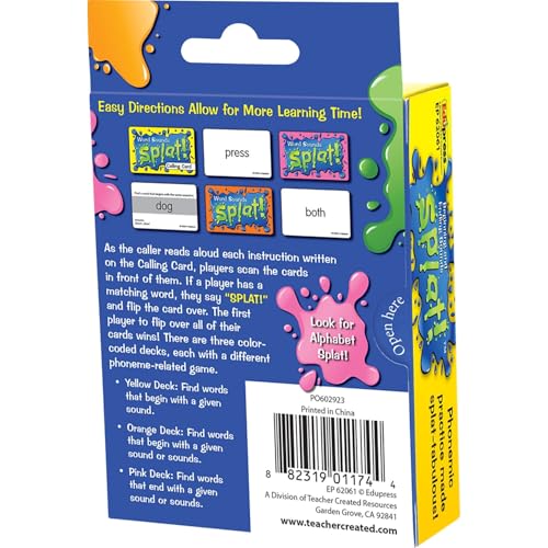 Beginning and Ending Sounds Splat juego de cartas miniatura 4