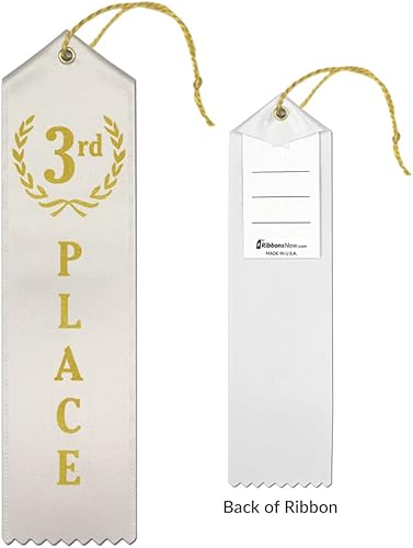 Miniatura 4 de RibbonsNow Cintas de premio del 1er - 4 lugar, 400 cintas en total, 100 unidades en cada lugar con tarjeta y cuerda