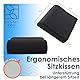 Bequeme Sitzerhöhung Stuhl Erwachsene & Kind - TEST SEHR GUT [MIT PHYSIOTHERAPEUTEN ENTWICKELT] - Formstabiles, 13cm dickes Sitzkissen Stuhl - Perfekte Sitzerhöhung Auto (Schwarz, 40 x 40 x 13 cm)