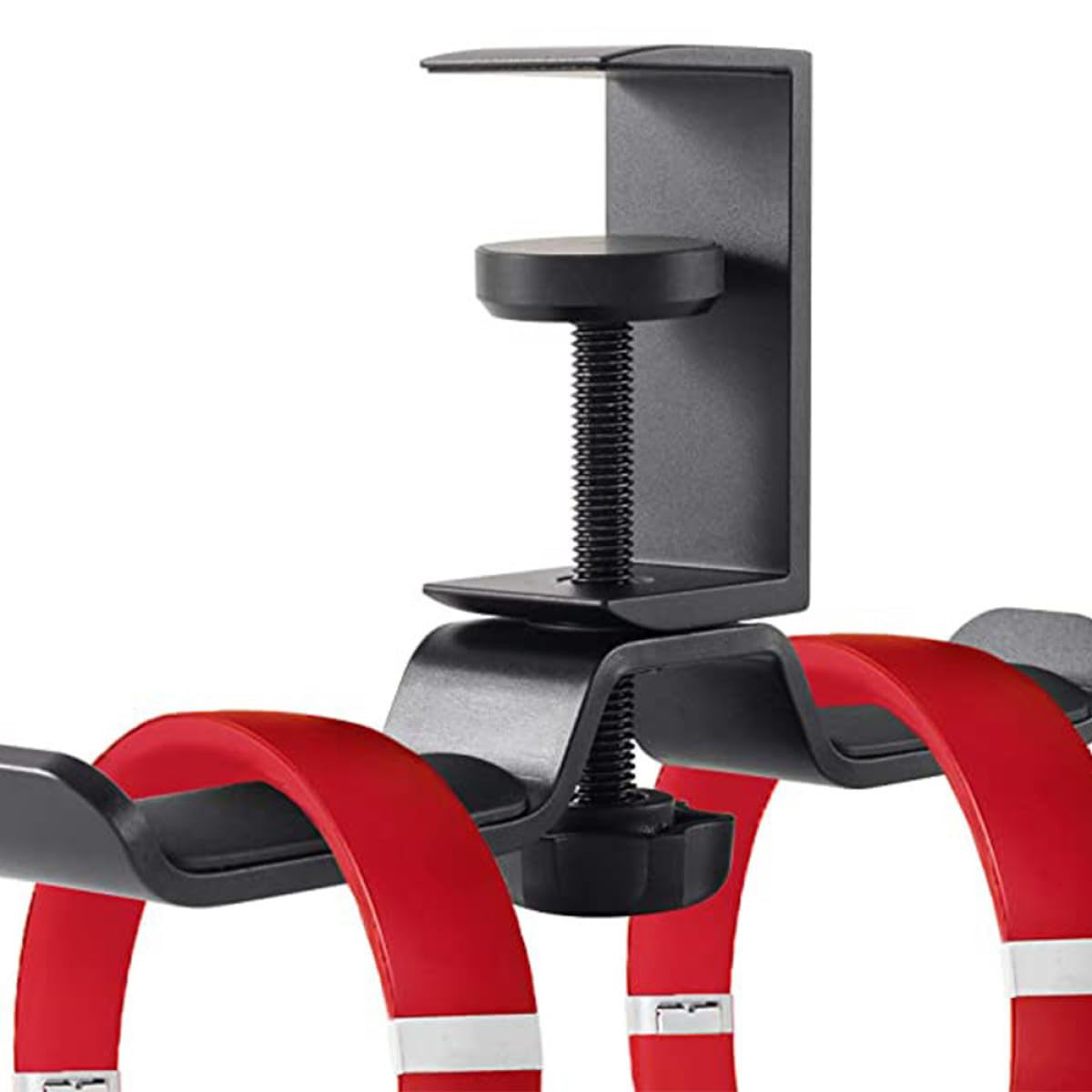 Supporto per Cuffie da Scrivania Metallo Nero Gancio Rotante per Headset e Borse Organizer Resistente e Multifunzione per Ufficio