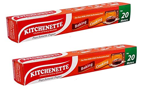 Kitchenette Baking and Cooking Parchment Paper - 20 Meters x 11 inch Food Grade Non Stick Fat Free Cooking Butter Paper Microwave Paper (Pack of 2) (B07WDTXFQC) Amazon Price History, Amazon Price Tracker