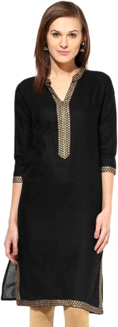 Ramkudi Printed Kurti For Women | Indian Ethnic Top | 3/4th Sleeves Readymade Cotton Kurti