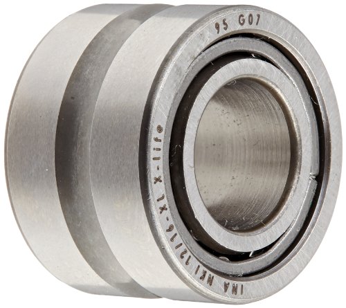 INA NKI12/16 Needle Roller Bearing, With Inner Ring, Steel Cage, Open End, Oil Hole, Metric, 12mm ID, 24mm OD, 16mm Width, 24000rpm Maximum Rotational Speed