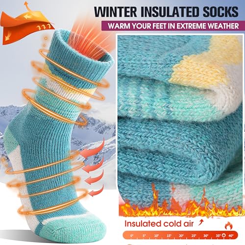 Image of 3 Pairs Thermal Warm Socks for Men & Women Thick Winter Extra Warm Insulated Boot Ski Socks for Cold Weather