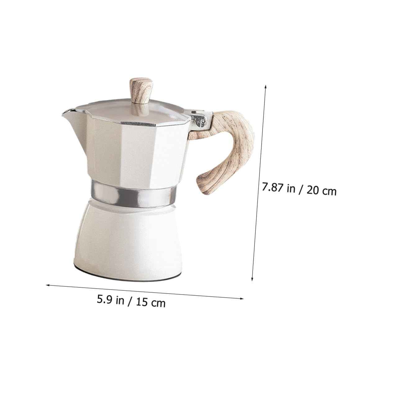 Caffettiera Mocha Pot in Alluminio da 300ml Manico Ergonomico e Facile da Usare per Casa e Caffetteria