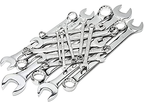 Sata 16-Piece Full-Polish Sae Combination Wrench Set With Offset Box Ends And A Durable Tool Roll - St09074Sj #TOP1