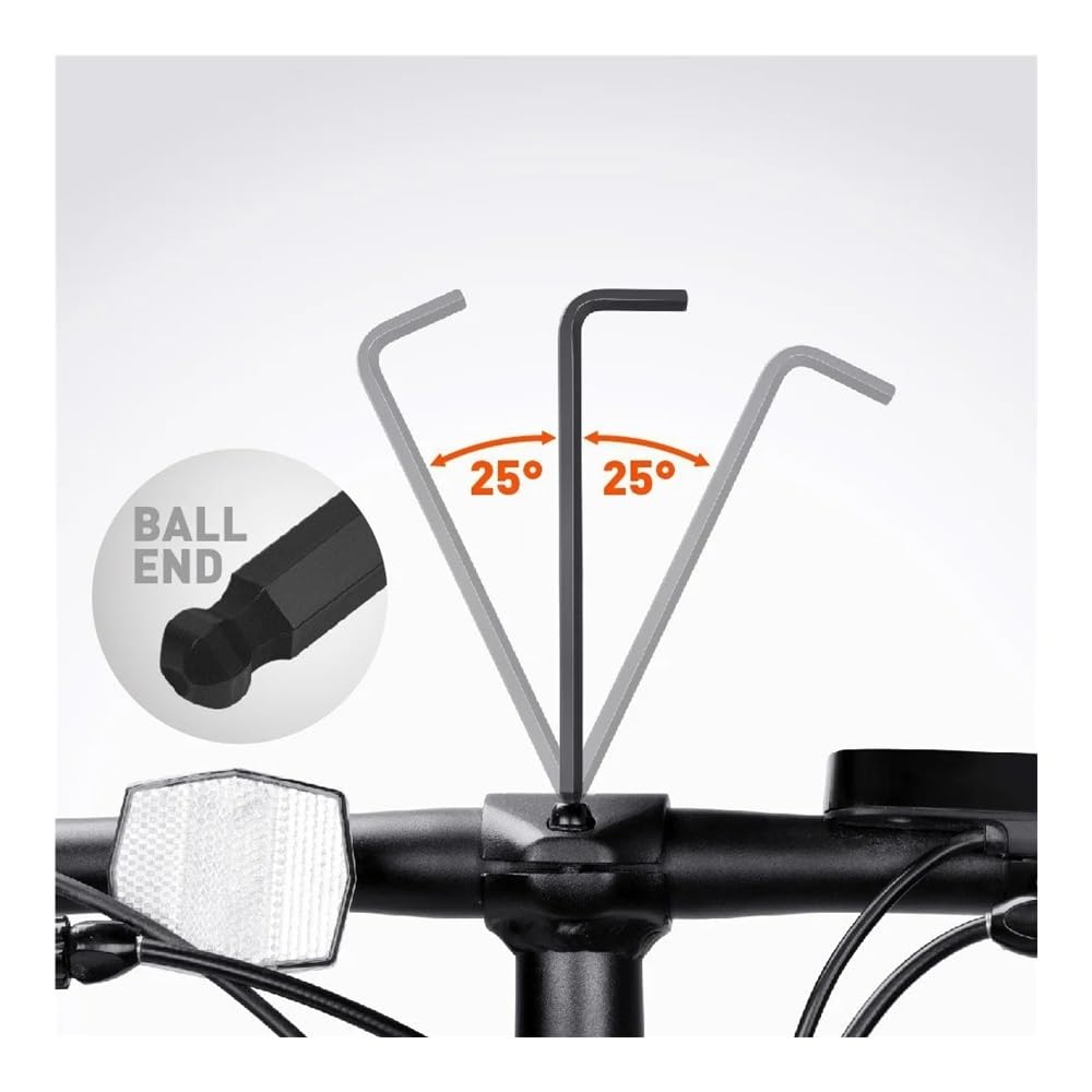 Juego de 36 llaves Allen con extremo de bola larga para reparación de bicicletas, motos, muebles, herramientas profesionales del hogar