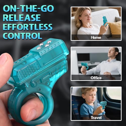 Image of Fidget Slider Finger Ring Hand Roller Clicker Toy for Focus Toy, EDC Fingertip Textured Flip for Kids Teens Adults- Plastic /Blue