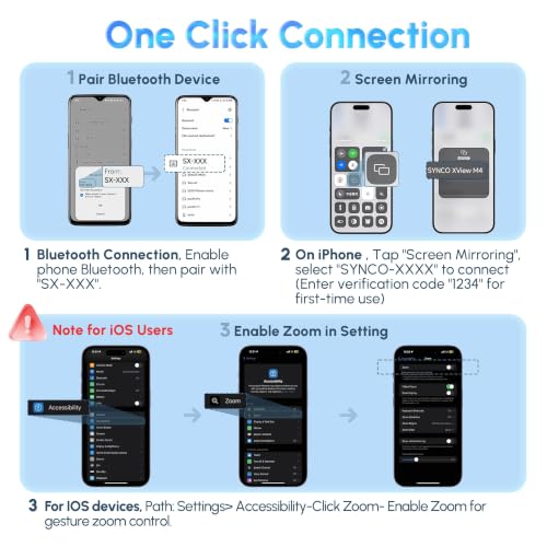 Image of SYNCO Xview Selfie Monitor Screen for iPhone 7-17 Series, Touchscreen Secure Private Wireless P2P, 4K /1080p Magnetic Back Camera Vlog Monitor with 164FT Range for YouTube TikTok Live Streaming (White)