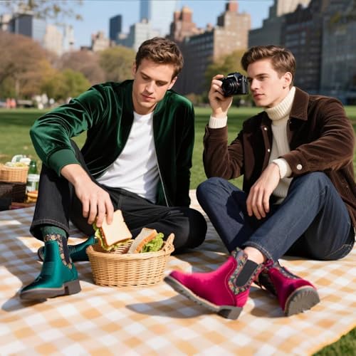 Image of Men's Chelsea Boots Suede Ankle Boots - Comfortable Slip-On Dress Boots for Casual & Work