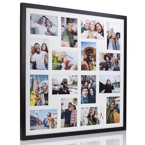 8/9/10/12/16/20 Photos Large Multi Picture Frame Collage Aperture Decor Memories-20 Aperture-Black