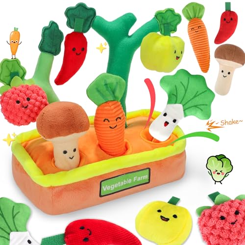 Image of Baby Toys 6-12 Months, My First Fruits Vegetables Color Shape Sorting Montessori Toys, Plush Crinkle Rattle Textures Sensory Toy for 1 Year Old Boys Girls, Toddler Valentines Day Easter Baby Gifts