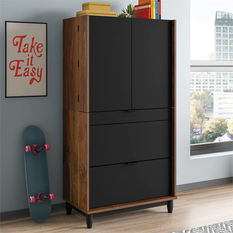 Sauder-Harvey-Park-Engineered-Wood-Computer-Cabinet-in-Walnut