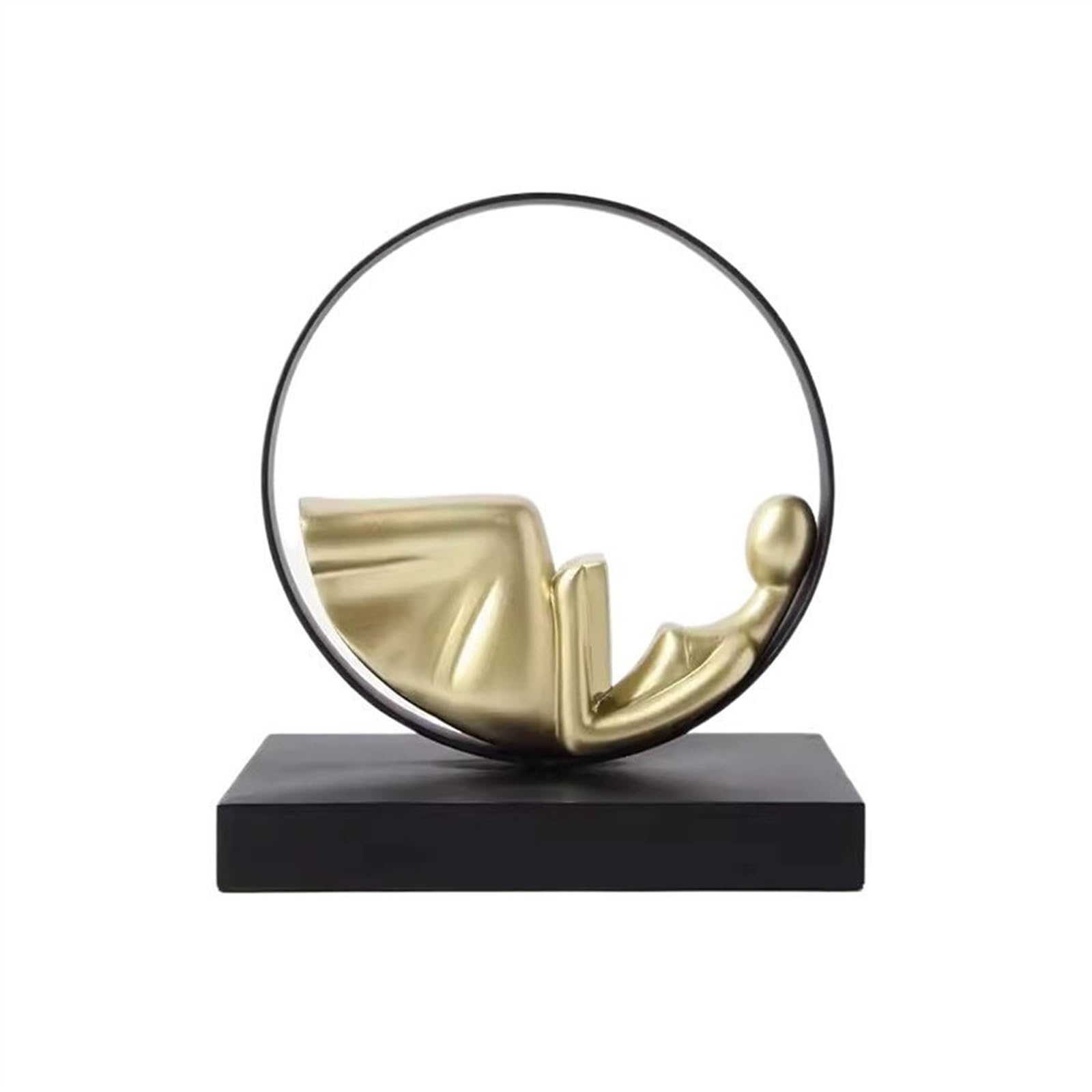 ZENY896V Sculptures Reading Character Ornaments Entrance Home Soft Decorations Decor(Gold,2)