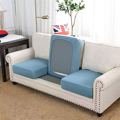 Funda para sofá de 3 plazas elástica y lavable para proteger sala de estar con cojín separado 3